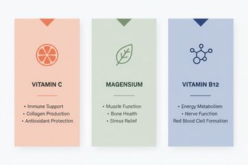 Uses of Vitamin C, Magnesium & B12