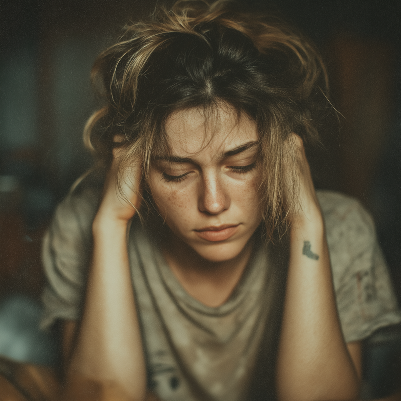 woman waking up after a restless night