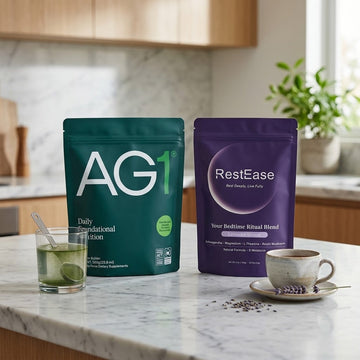 AG1 and RestEase sleep supplement product