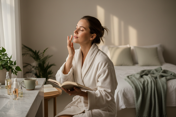 woman taking natural night routines to sleep better