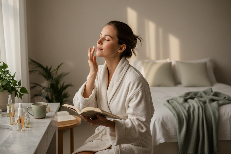 woman taking natural night routines to sleep better