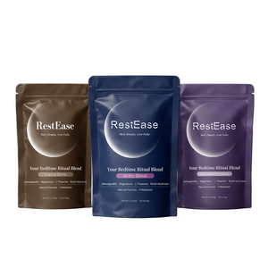Three packages of RestEase on a gray background