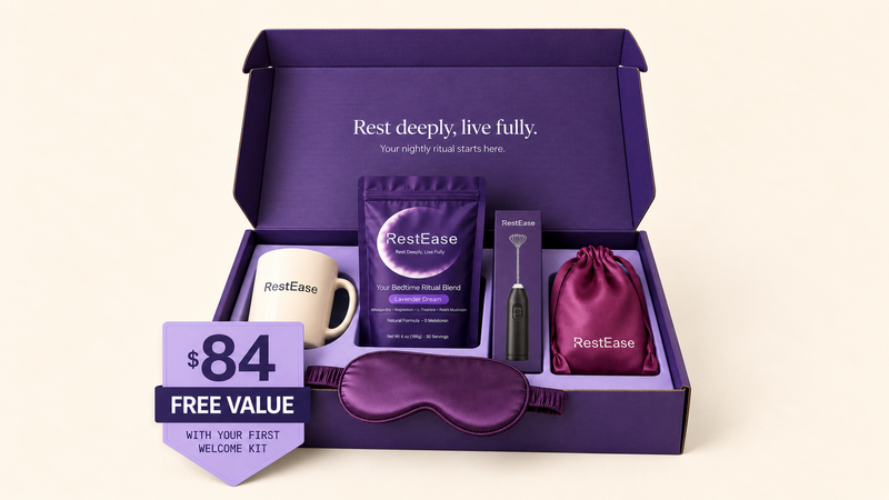 Start your nightly ritual.<span class="re-h1-sub">The RestEase Welcome Kit</span>