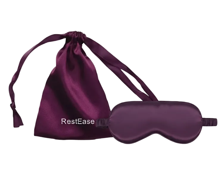 RestEase Purple Silk Sleep Eye Mask for Deep Sleep
