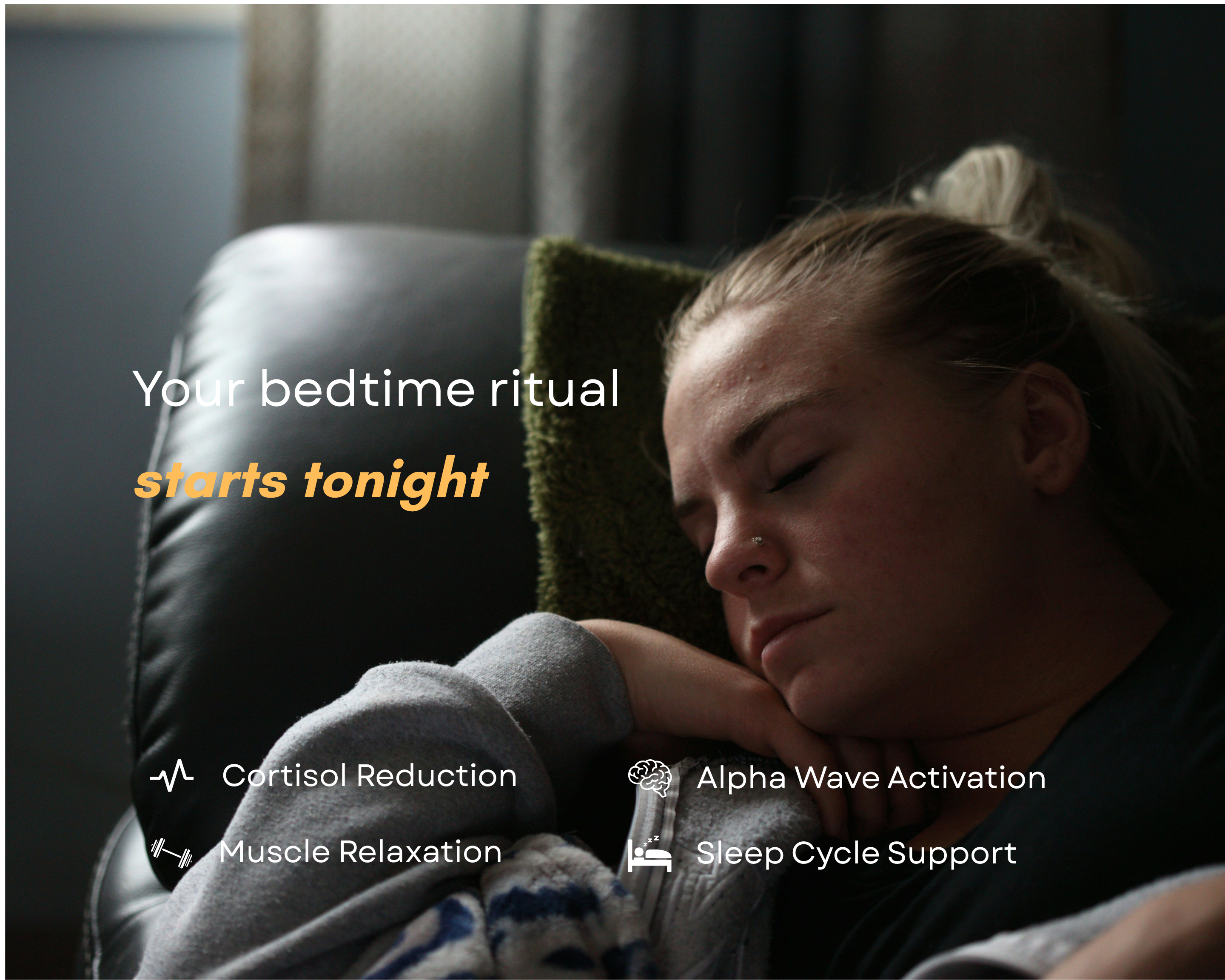 RestEase Cocoa Brew helps a woman to start a bedtime ritual and enjoy its benefits.